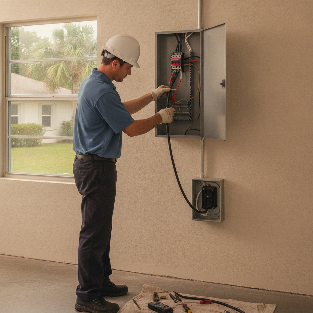 Electric range pulled from a Tampa kitchen wall to show the dedicated range receptacle
